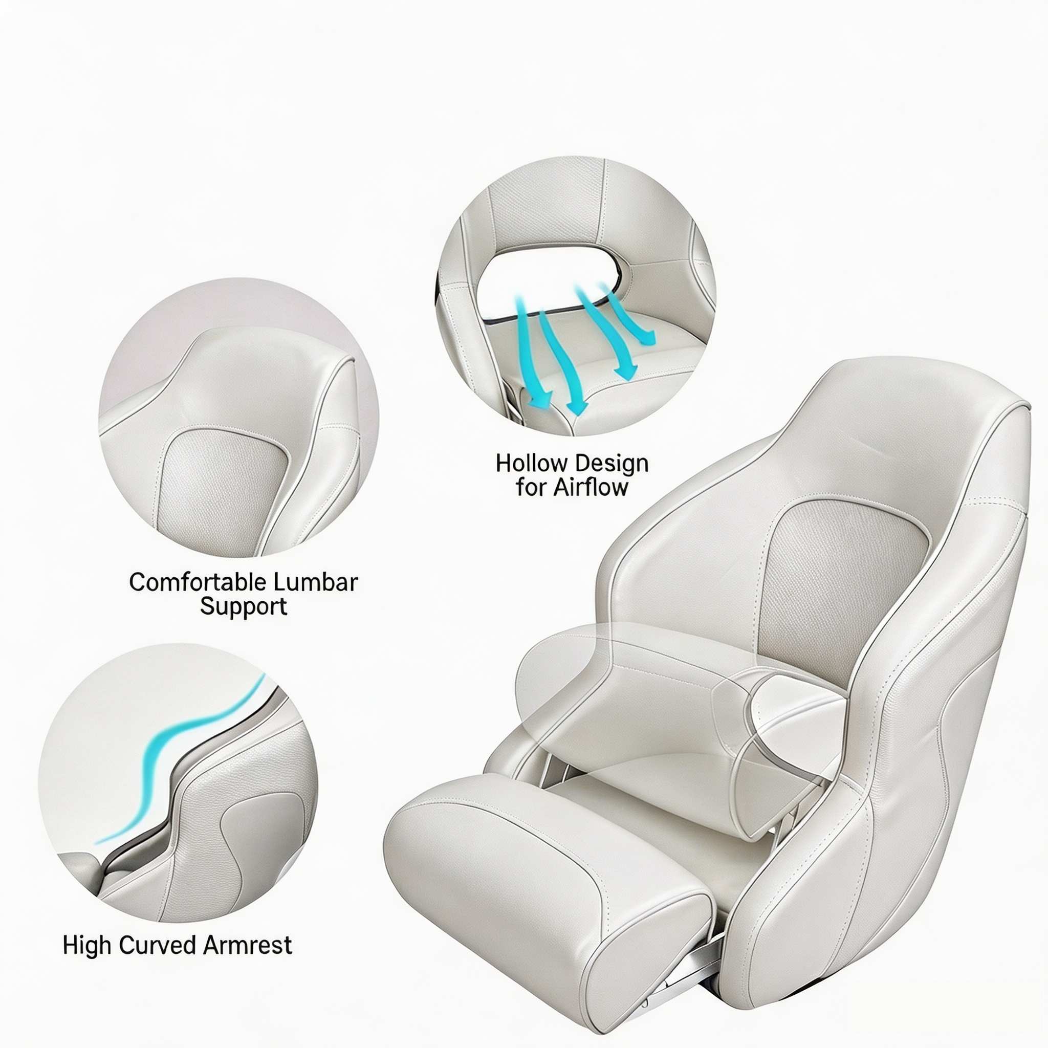 Ergonomic High Back Boat Chair