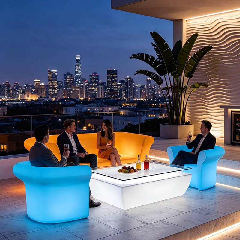 RGB Ambient Glowing Patio Furniture Sets