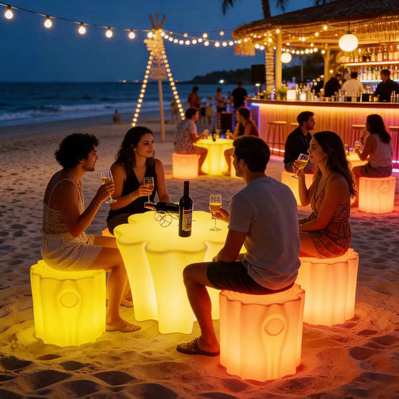 RGB Ambient Glowing Event Bar Tables