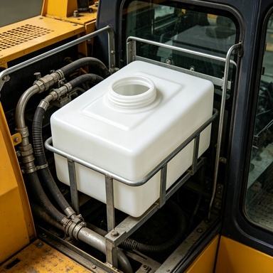 Rotomolded LLDPE rectangular tank used as cooling water tank on engineering machinery, seamless leak‑proof plastic tank LLDPE tank for engineering machinery