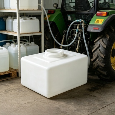 Impact‑resistant rotomolded LLDPE tank for agricultural machinery and chemical liquid storage, compact rectangular design Chemical storage tank for agriculture