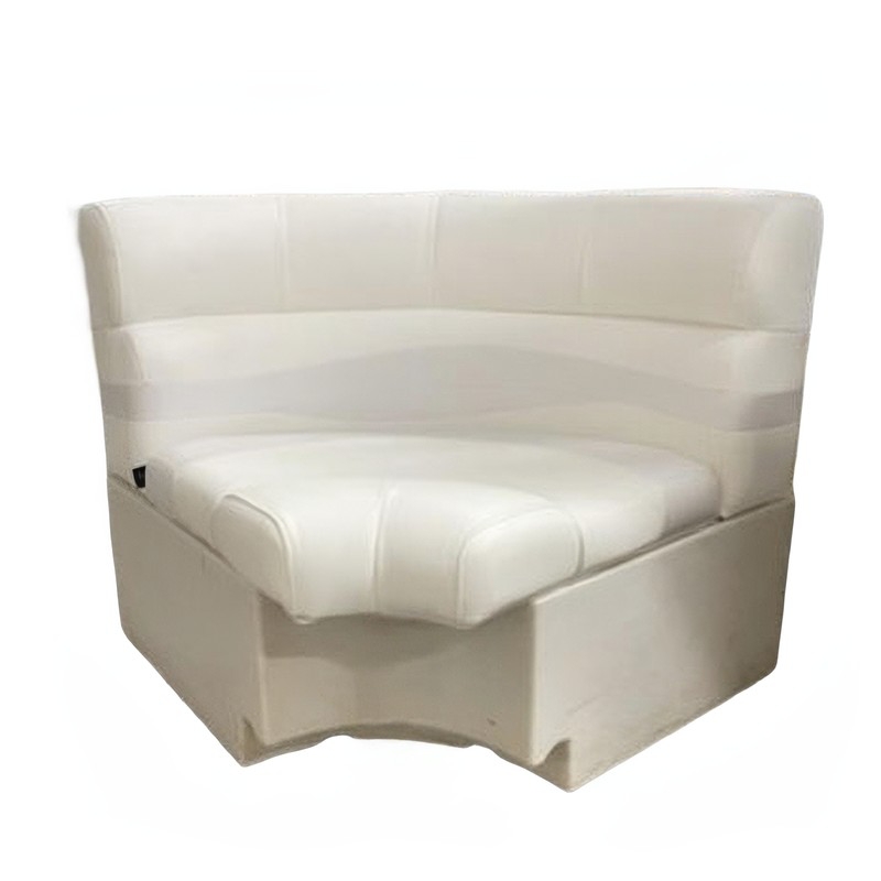 Marine-grade UV-Resistant boat corner seat with mildew-proof vinyl upholstery