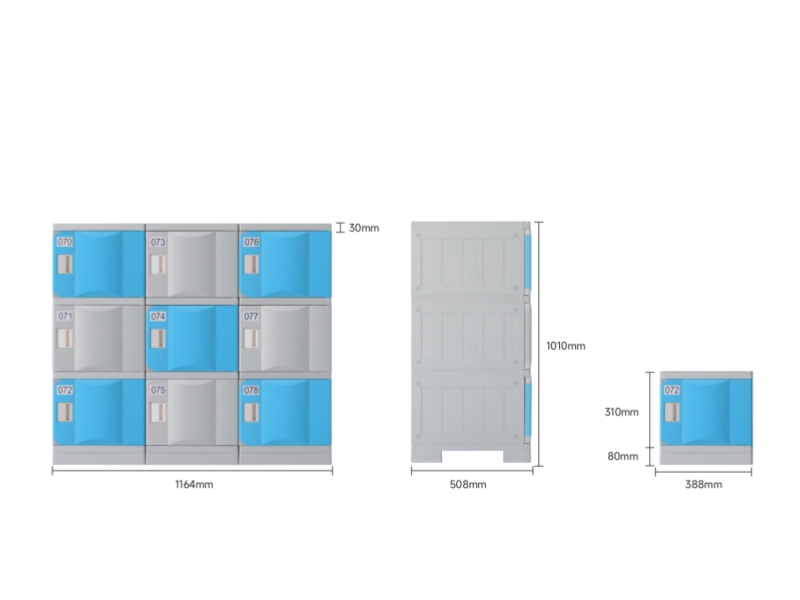 Modular HDPE Student Backpack Lockers