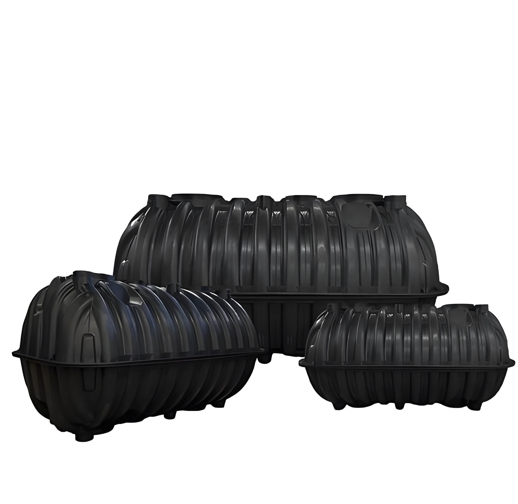 Rotomolded HDPE three-chamber septic tank for rural sewage treatment